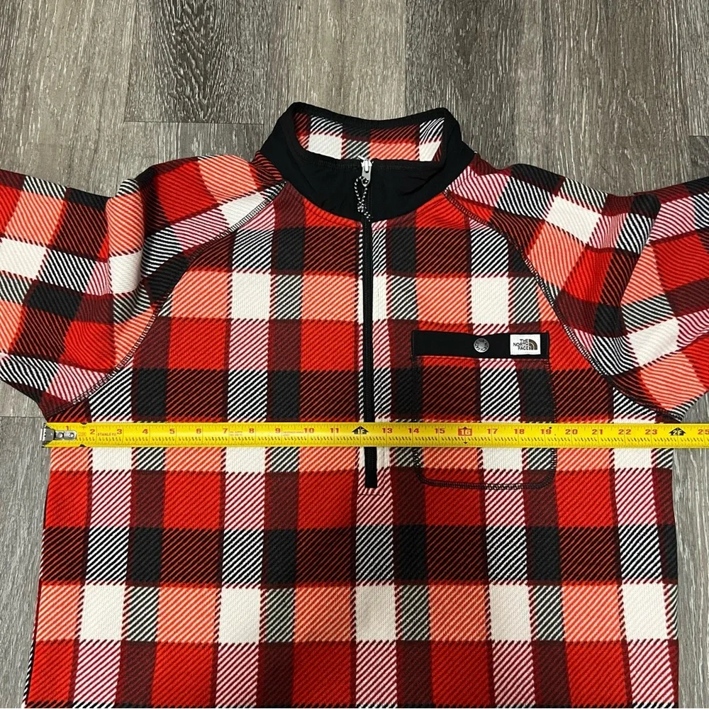 NWOT The North Face Men's Gordon Lyons Red Black Plaid 1/4‎ Zip Size Large